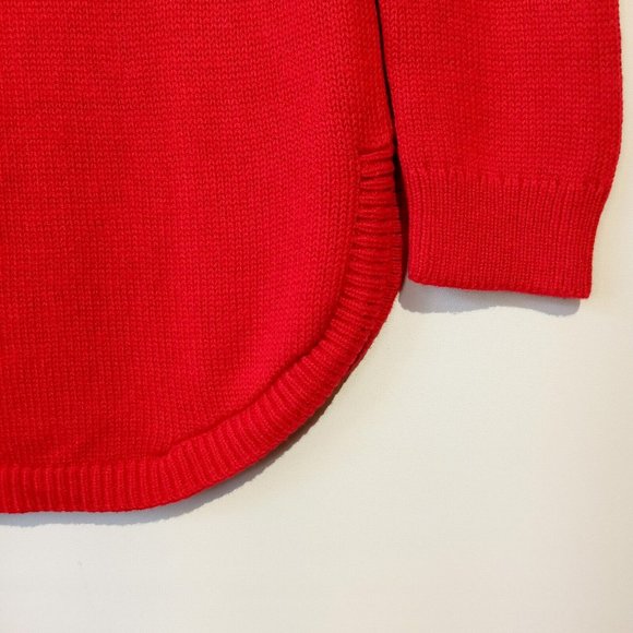 Sonoma Cable Knit Crewneck Sweater  women's SMALL  Cheeries RED  Scoop Hem  NWT - Picture 7 of 8